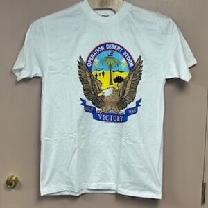 Vintage 1991 Operation Desert Storm Victory T Shirt Hanes Beefy-T White XL USA